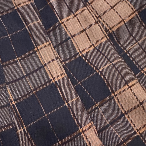 FOREVER 21 Brown Navy Blue Drop-Waist Pleated Plaid Mini Skirt - Picture 3 of 4